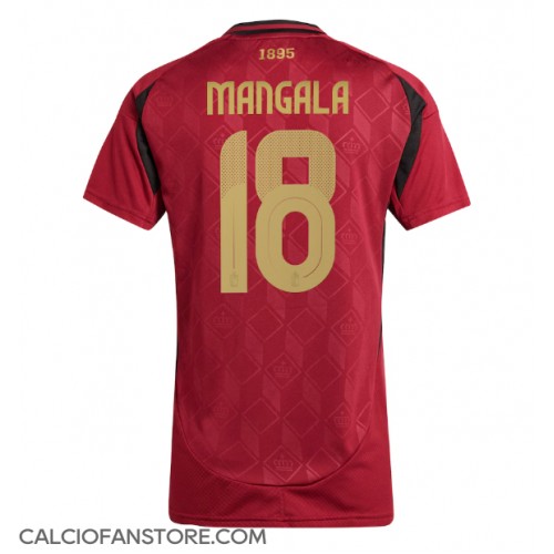 Maglia Calcio Belgio Orel Mangala #18 Prima Divisa Donna Europei 2024 Manica Corta
